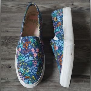 Keds Floral Blue and White Sneakers